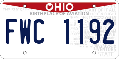 OH license plate FWC1192