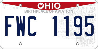 OH license plate FWC1195