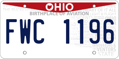 OH license plate FWC1196