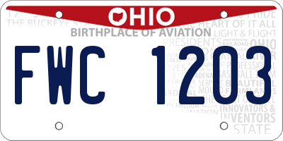 OH license plate FWC1203