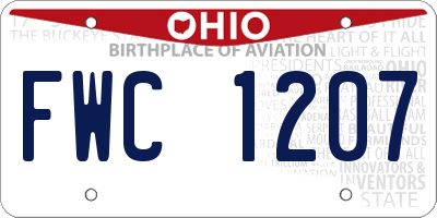 OH license plate FWC1207