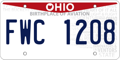 OH license plate FWC1208