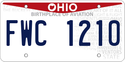 OH license plate FWC1210