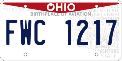OH license plate FWC1217