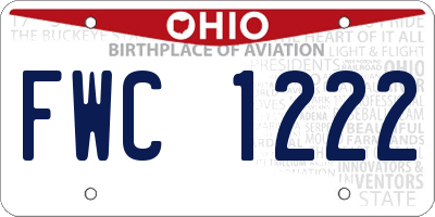 OH license plate FWC1222