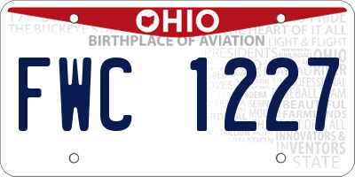 OH license plate FWC1227