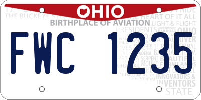 OH license plate FWC1235