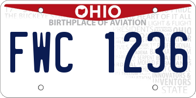 OH license plate FWC1236