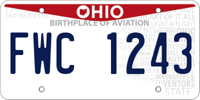 OH license plate FWC1243