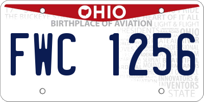 OH license plate FWC1256