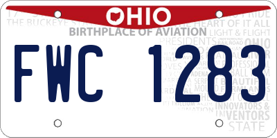 OH license plate FWC1283