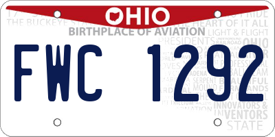 OH license plate FWC1292