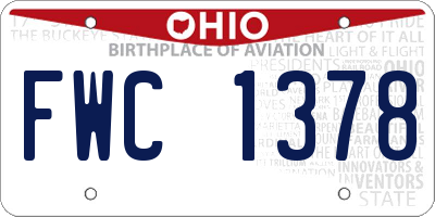 OH license plate FWC1378