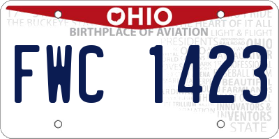 OH license plate FWC1423