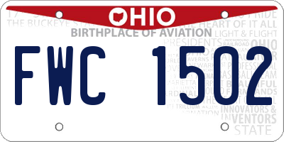 OH license plate FWC1502
