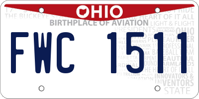 OH license plate FWC1511