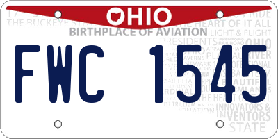 OH license plate FWC1545