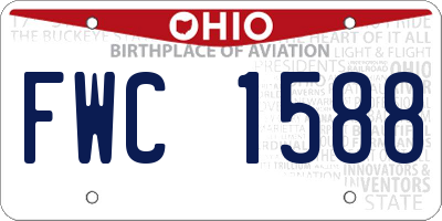 OH license plate FWC1588