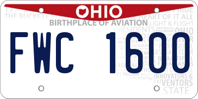 OH license plate FWC1600