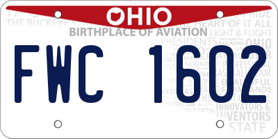 OH license plate FWC1602