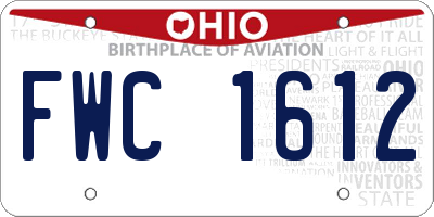 OH license plate FWC1612