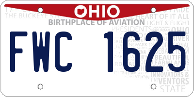 OH license plate FWC1625