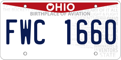 OH license plate FWC1660