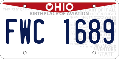 OH license plate FWC1689