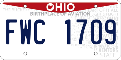 OH license plate FWC1709