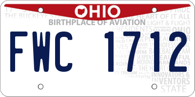 OH license plate FWC1712