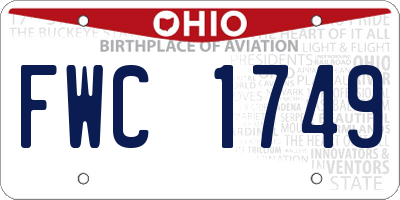 OH license plate FWC1749