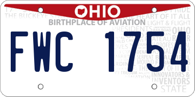 OH license plate FWC1754
