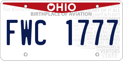 OH license plate FWC1777