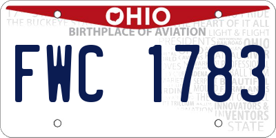 OH license plate FWC1783