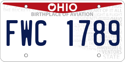 OH license plate FWC1789