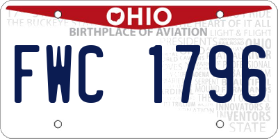 OH license plate FWC1796