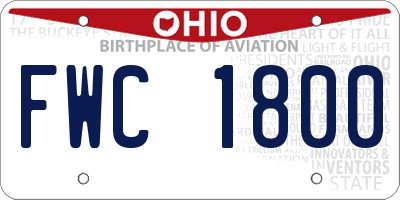 OH license plate FWC1800