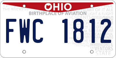 OH license plate FWC1812