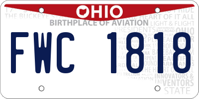 OH license plate FWC1818