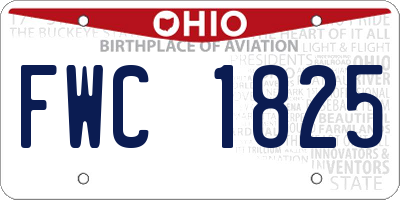 OH license plate FWC1825