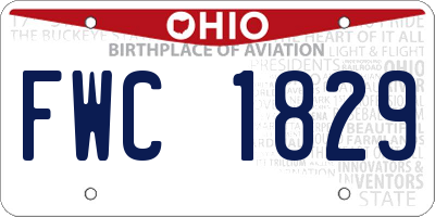 OH license plate FWC1829