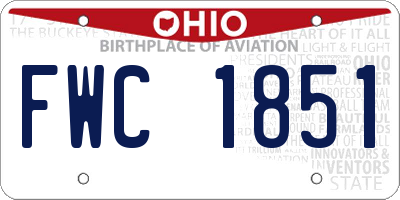 OH license plate FWC1851