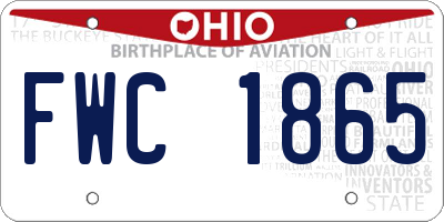 OH license plate FWC1865