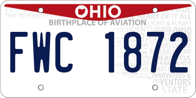 OH license plate FWC1872