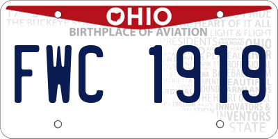 OH license plate FWC1919