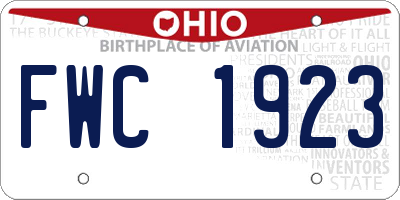 OH license plate FWC1923