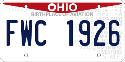 OH license plate FWC1926