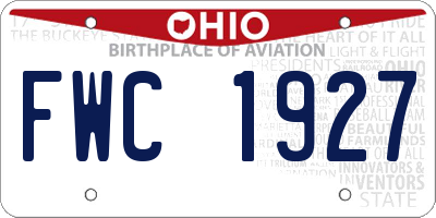 OH license plate FWC1927