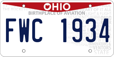 OH license plate FWC1934
