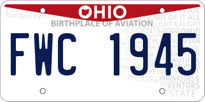 OH license plate FWC1945
